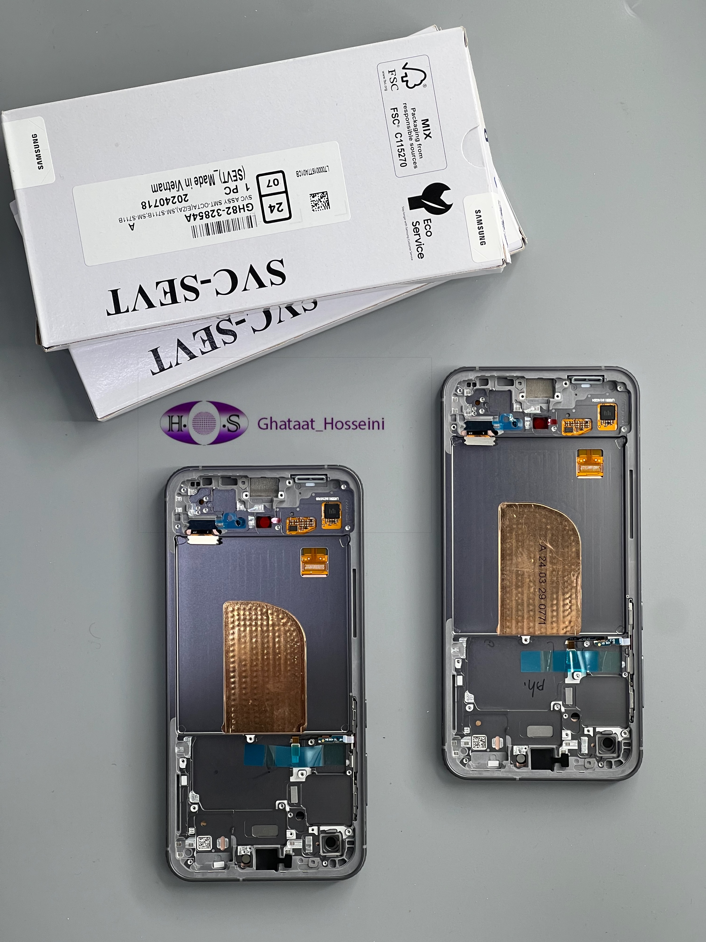 تاچ و السیدی گوشی سامسونگ Samsung S23 fe-S711B بافریم اصلی سرویس پک
