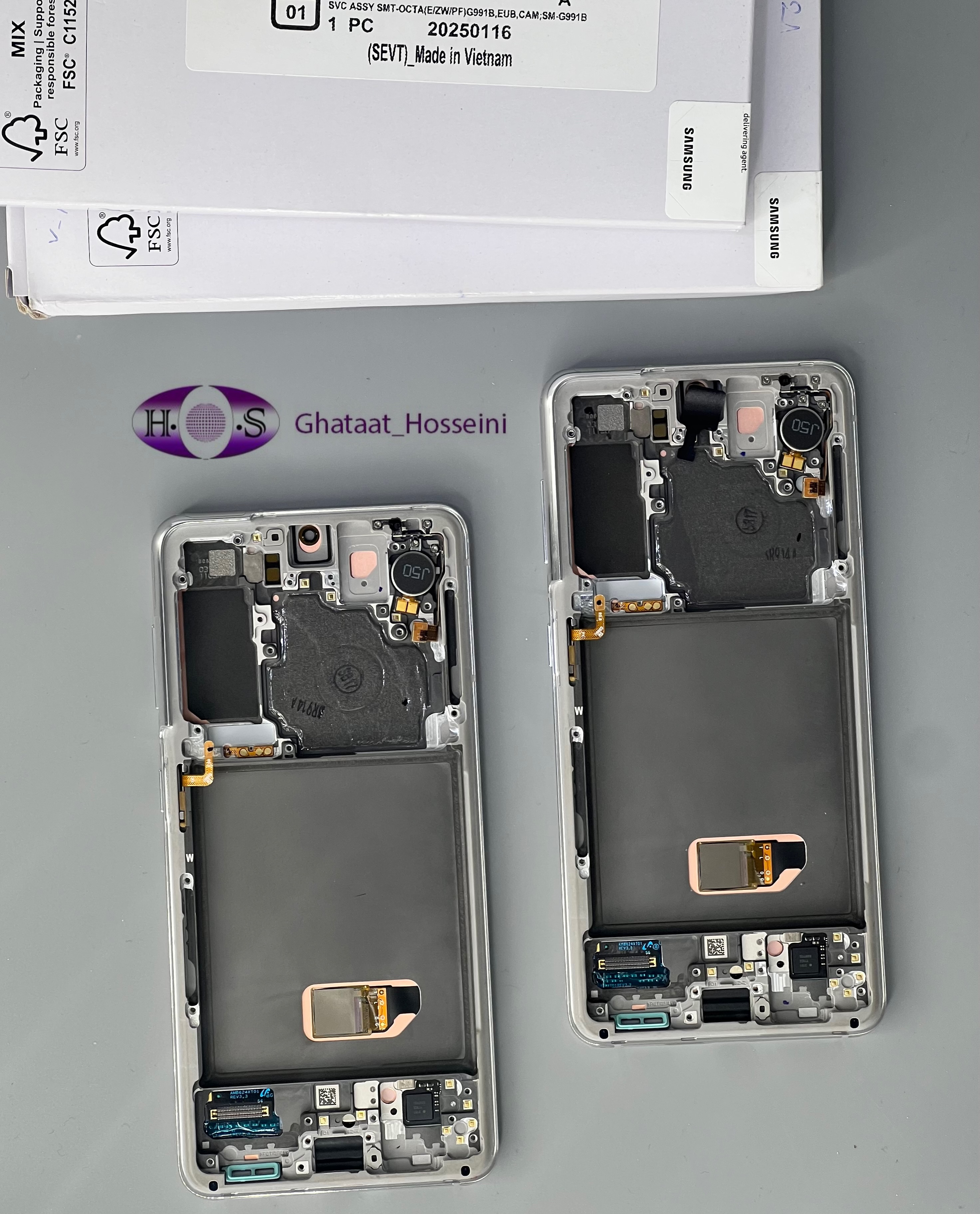 تاچ و السیدی گوشی سامسونگ Samsung S21/G991+frame service packبافریم اورجینال شرکتی