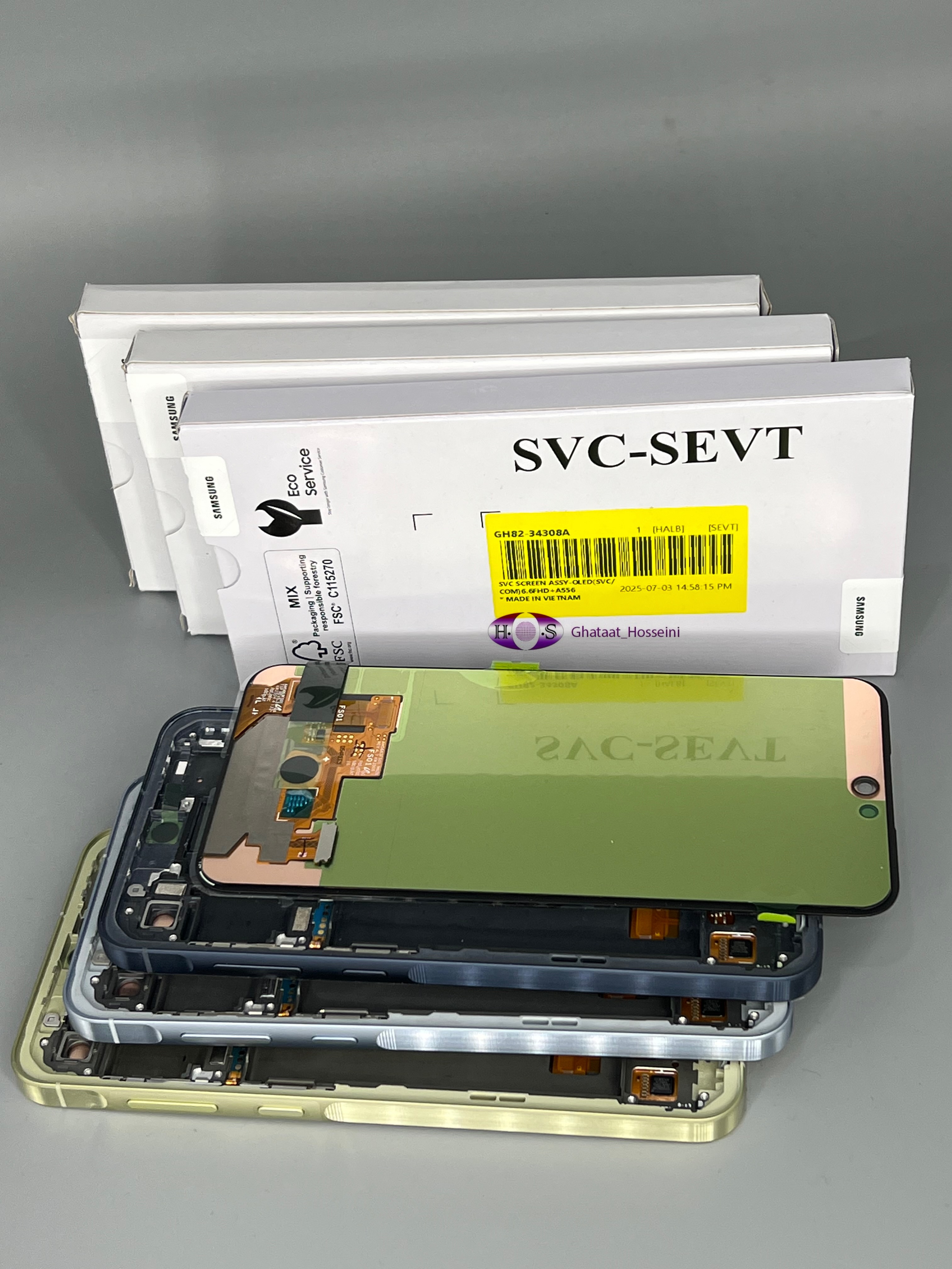 تاچ و السیدی گوشی سامسونگ Samsung A55_A556 5G بافریم اصلی سرویس پک