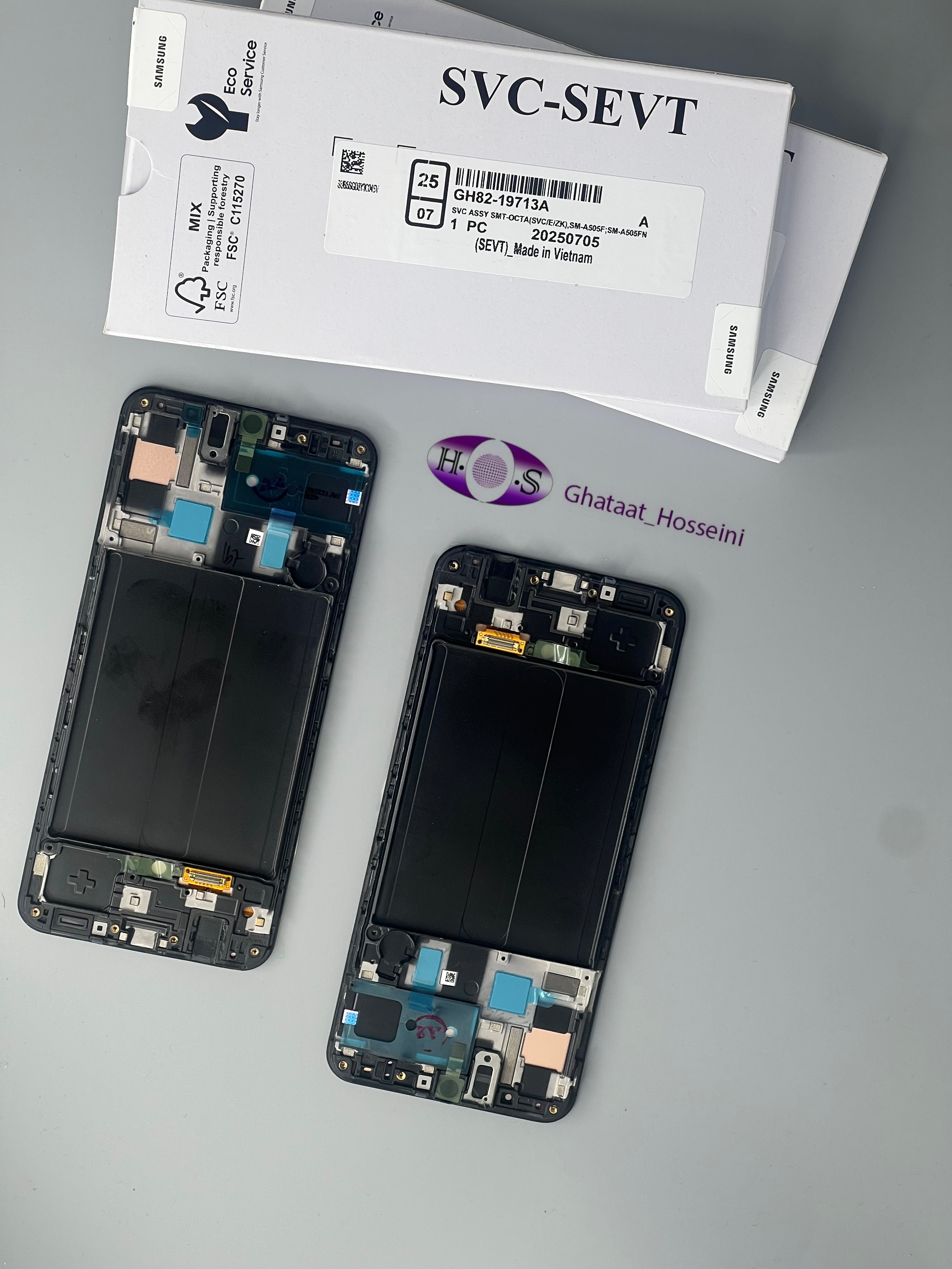 تاچ و السیدی گوشی سامسونگ Samsung A50/A505+Frame orgبافریم اورجینال سرویس پک