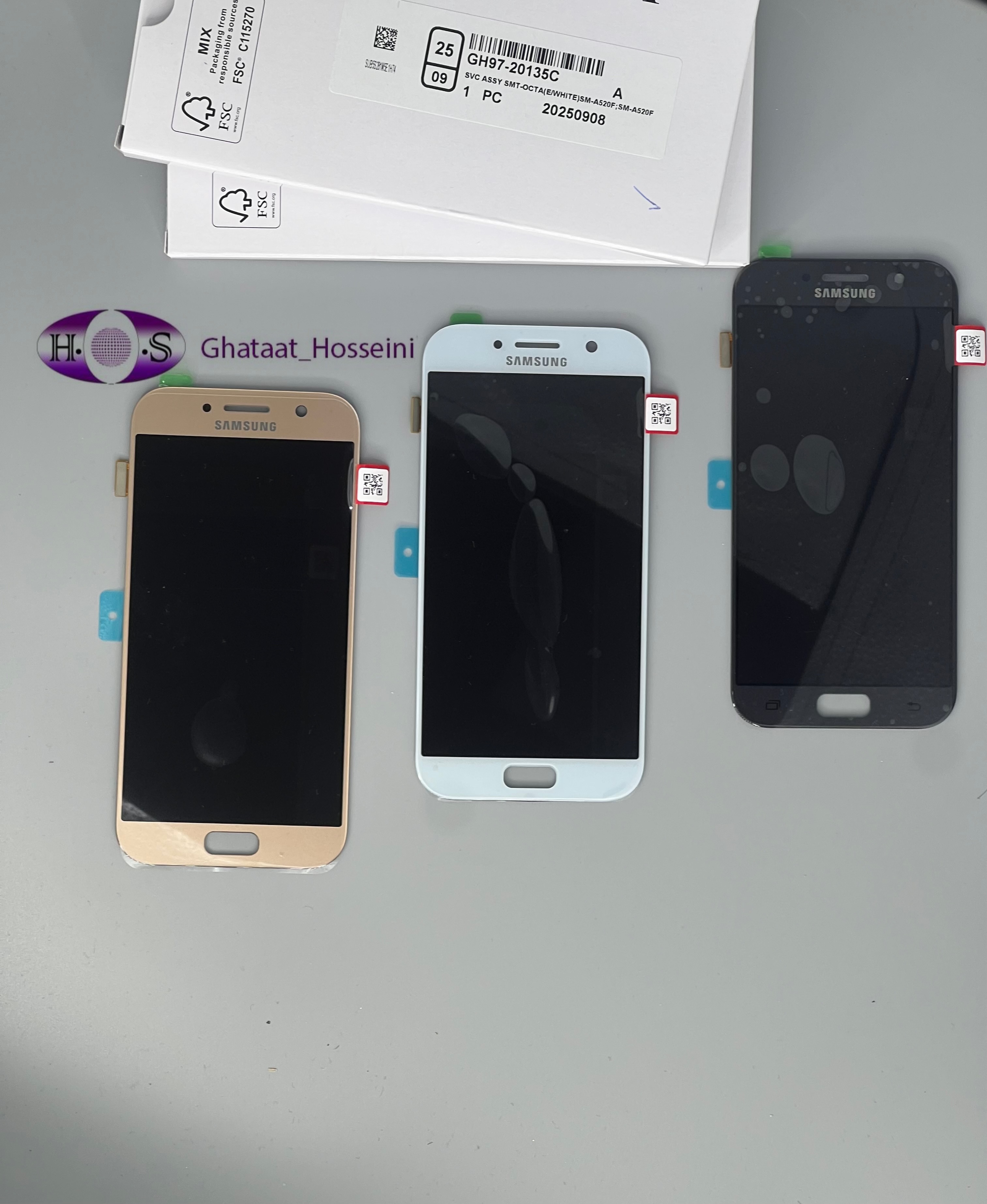 تاچ والسیدی گوشی سامسونگ Samsung A520/A5 2017 Org Cgبدون فریم اورجینال گلس چنج