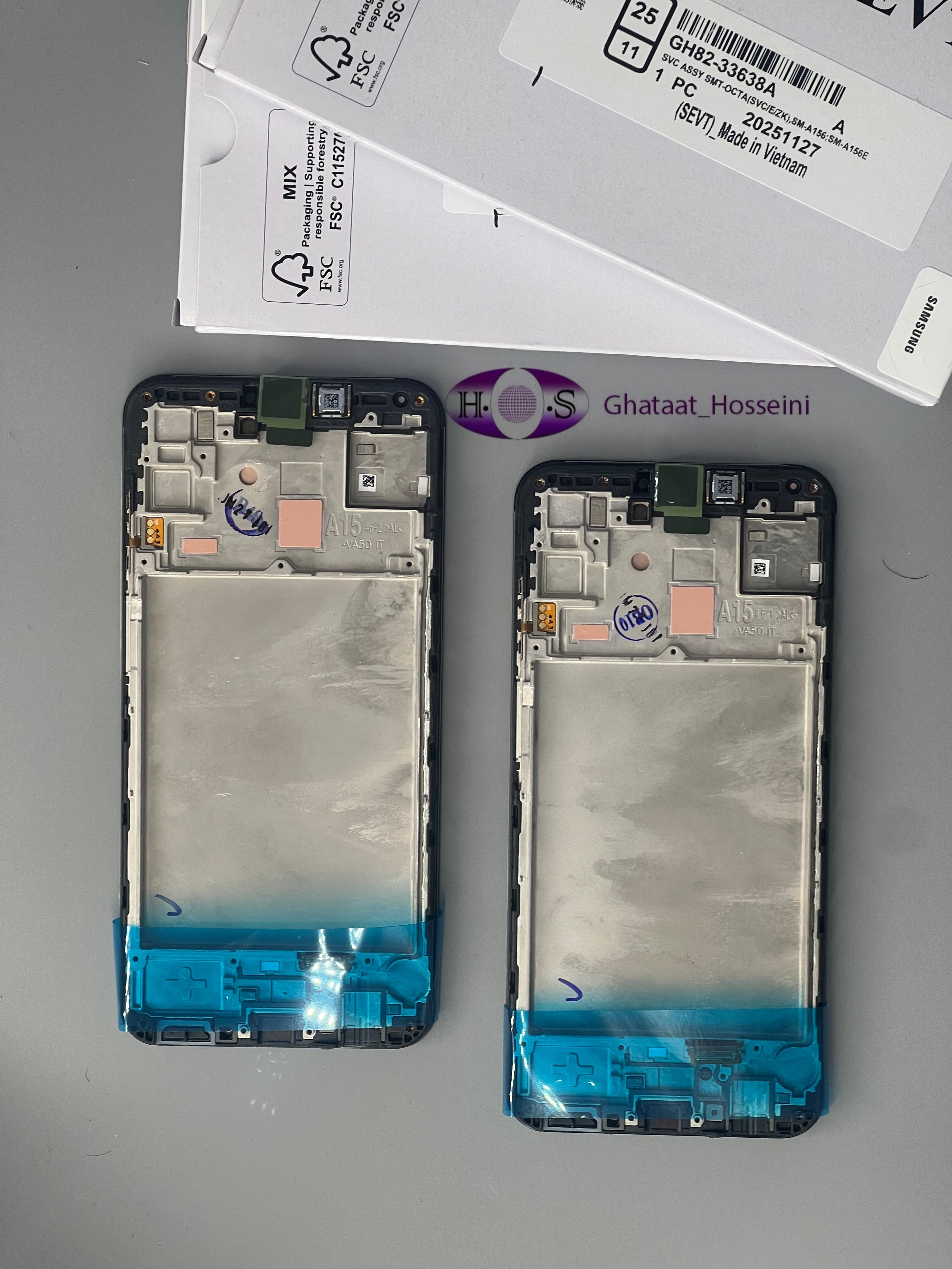 تاچ و السیدی گوشی سامسونگ SamsungA15/A156+Frame Org service packبافریم شرکتی سرویس پک