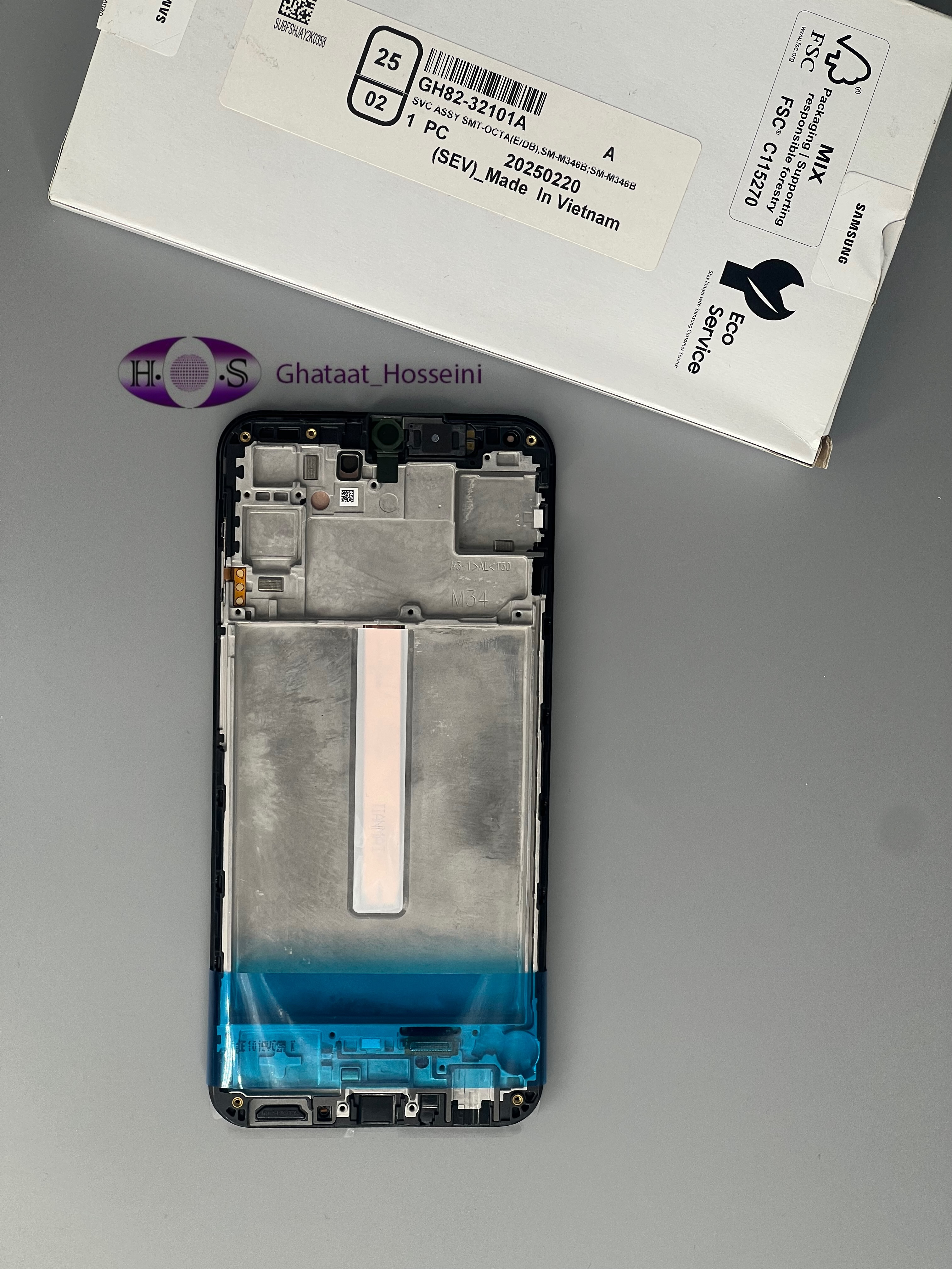 تاچ و السیدی گوشی سامسونگ Samsung M34/M346+Frame Org service packبافریم اورجینال شرکتی