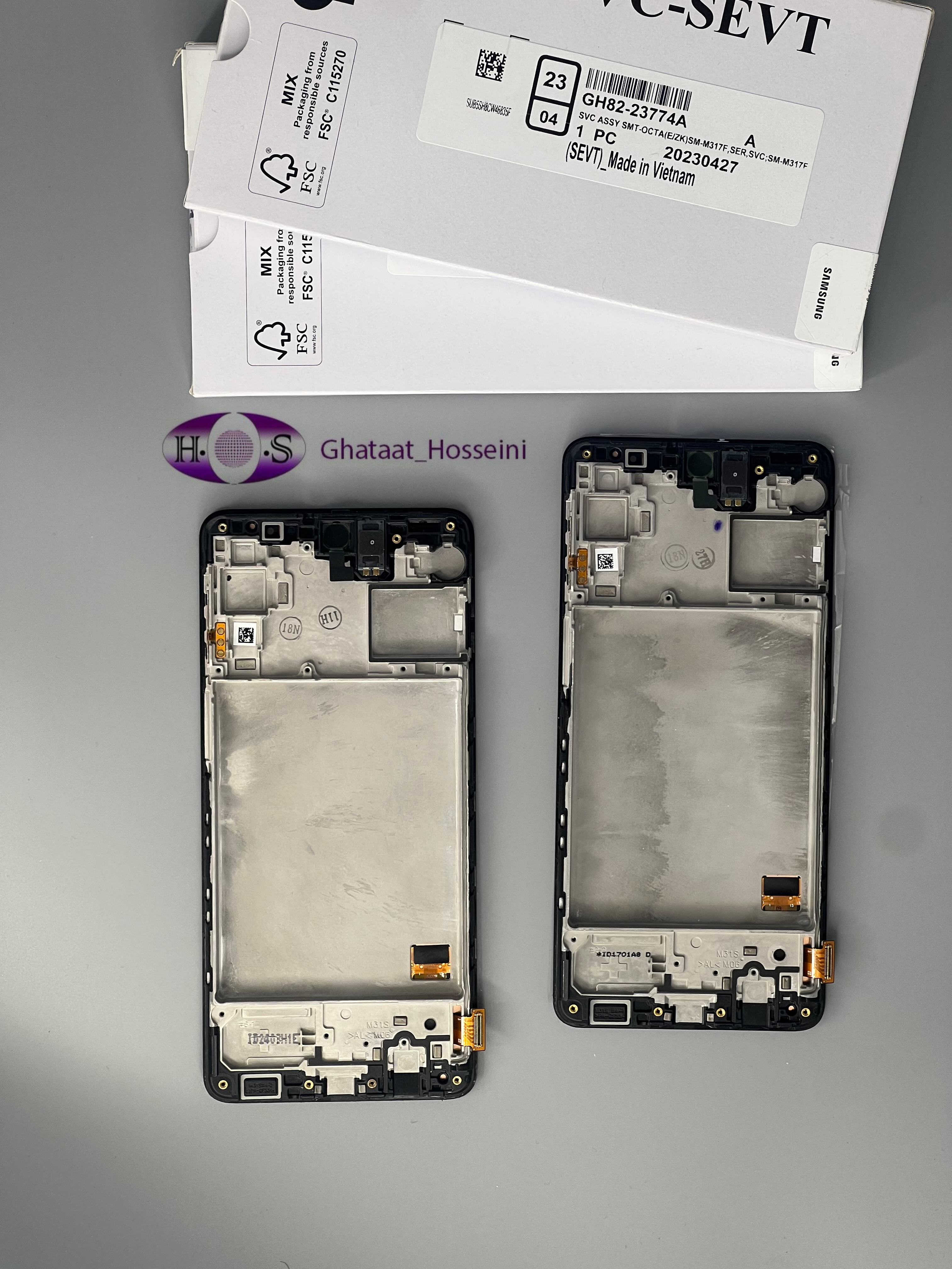 تاچ و السیدی گوشی سامسونگ Samsung M31s/M317+Frame Org Service packبافریم اورجینال سرویس پک